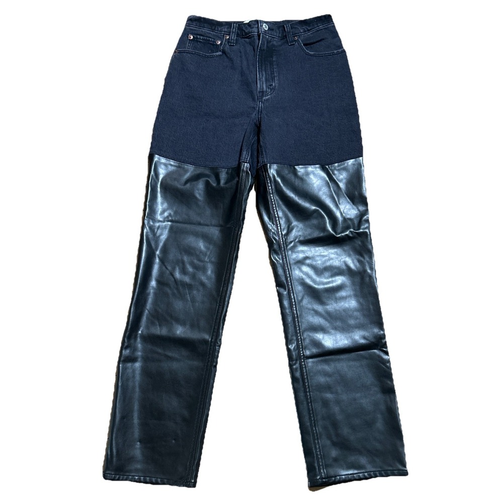 Abercrombie & Fitch The 90s Straight Ultra High Rise Women's‎ 6/28 Faux Leather